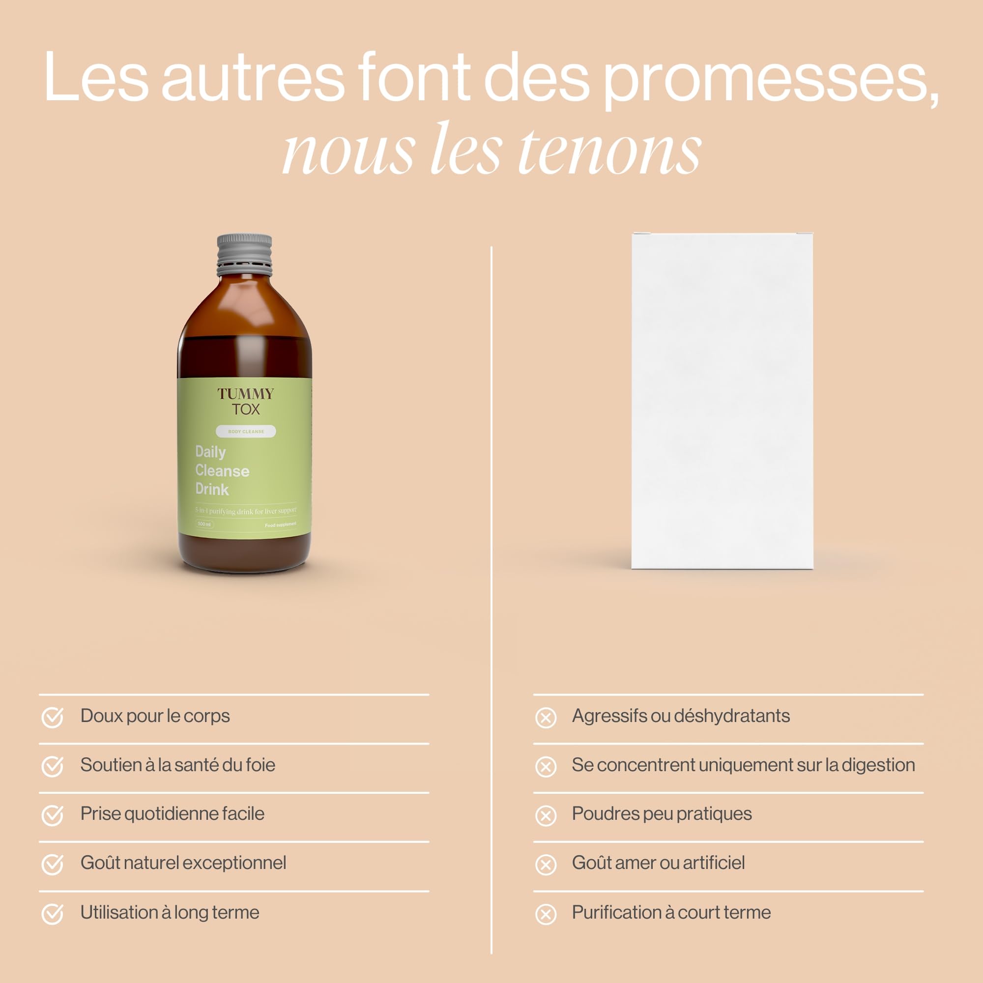 Tummy Tox Daily Cleanse Drink - Boisson à l'Artichaut, 500 ml | Chardon-Marie, Racine de Pissenlit, Thé Vert, le Manganèse contribue à protéger les Cellules du Stress Oxydatif