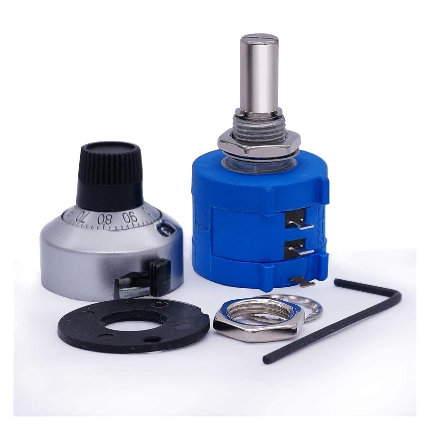 1K ohm 10-Turn Multi Turn Rotary Wire Wound Precision Potentiometer,10 Ring Adjustable Resistor Counting Dial Rotary Knob