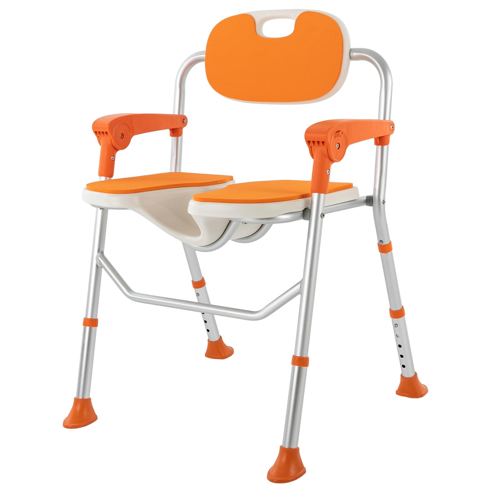 Silla de ducha de altura ajustable con respaldo y soporte para cabezal de ducha, Sillas para bañera, se puede utilizar en hospitales, hogares de ancianos, centros de atención y en el hogar