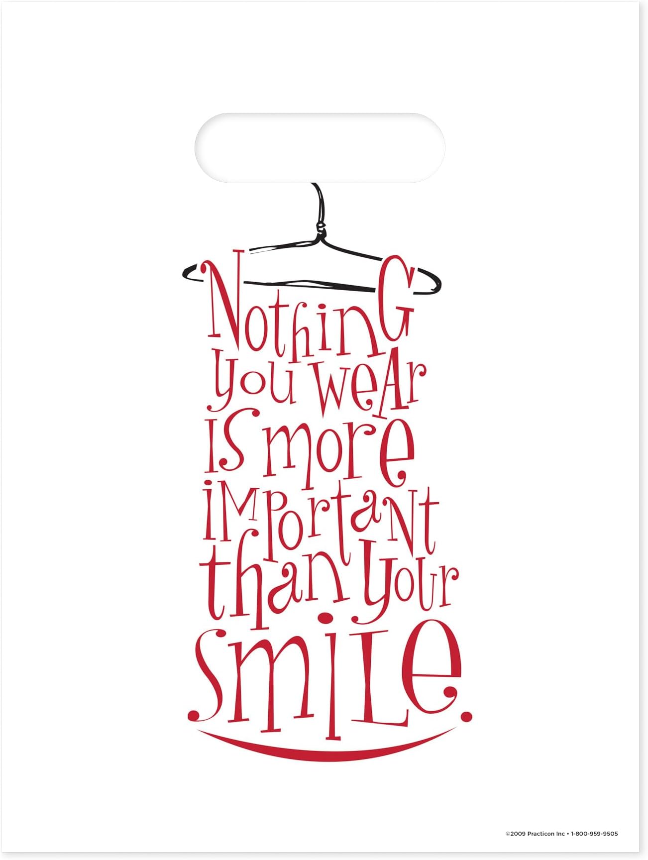 Wear Your Smile 9" x 12" Dental Giveaway Bag, Dental Hygiene Patient Care Goodie Bag, Dentist Office Plastic Gift Bags, 100 Pack