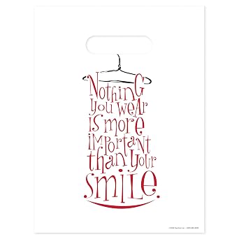 Practicon Wear Your Smile 9" x 12" Dental Giveaway Bag, Dental Hygiene Patient Care Goodie Bag, Dentist Office Plastic Gift Bags, 100 Pack