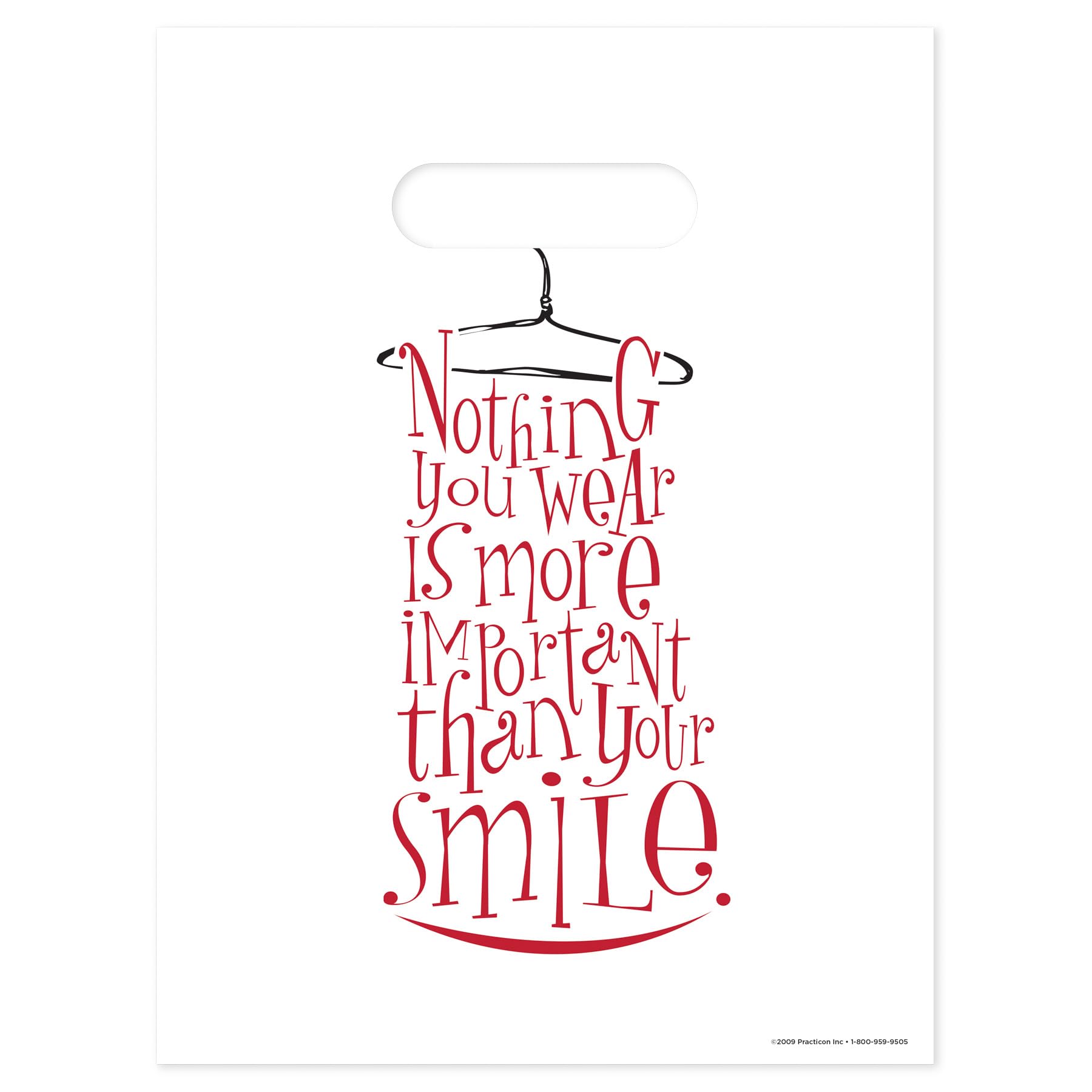 Wear Your Smile 9" x 12" Dental Giveaway Bag, Dental Hygiene Patient Care Goodie Bag, Dentist Office Plastic Gift Bags, 100 Pack