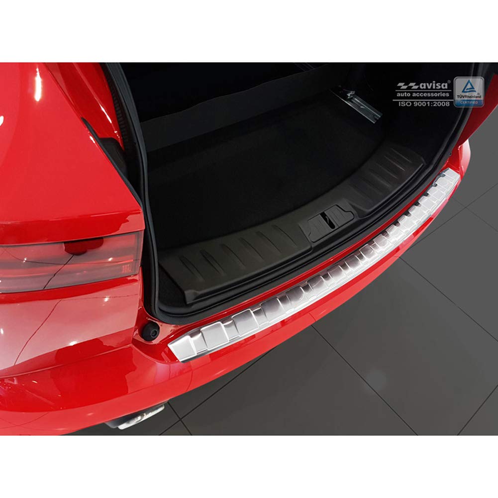 Avisa Protector del Parachoques Trasero Inoxidable Compatible con Jaguar E-Pace 2017-2020 & FL 2020- 'Ribs'
