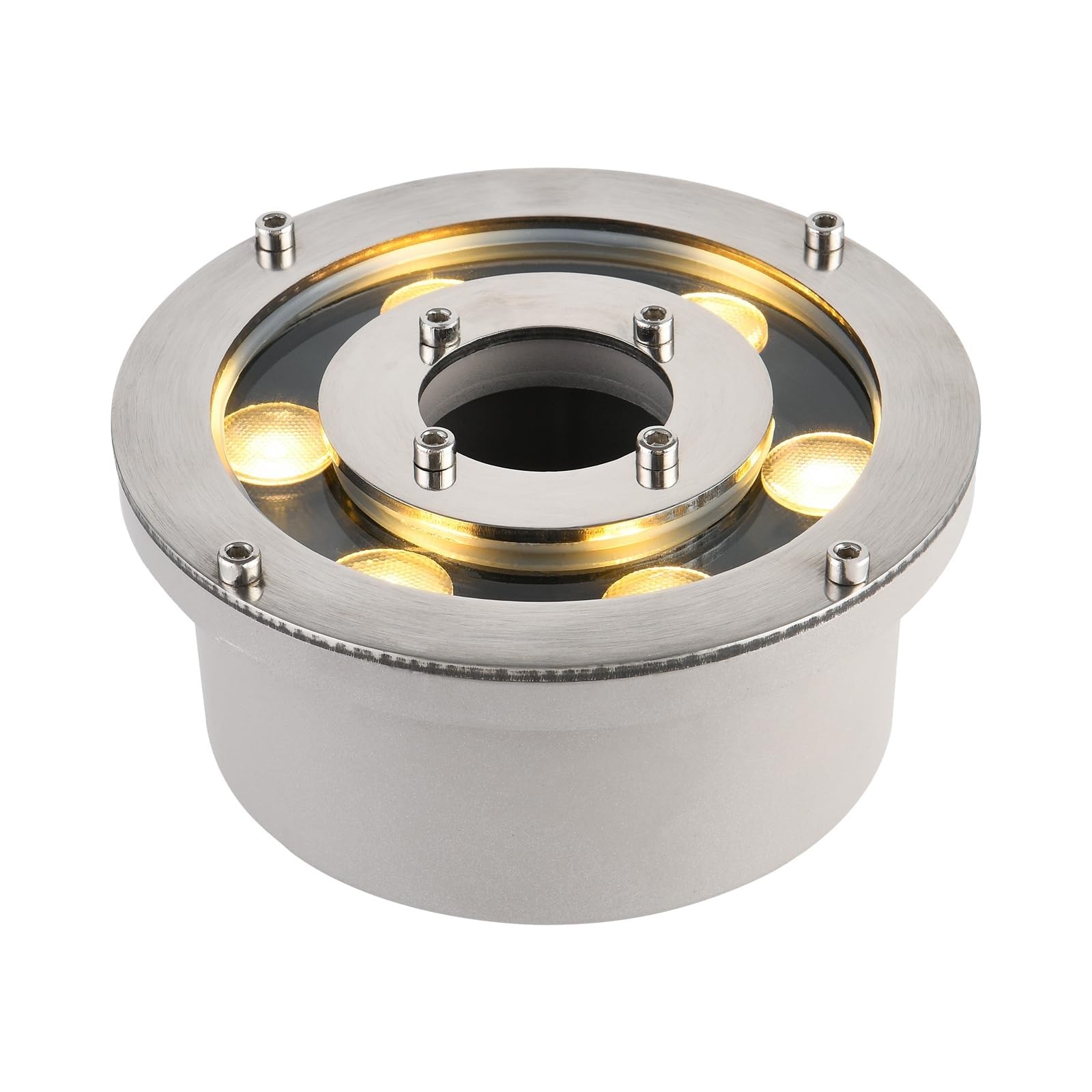 QICBYING LED Ring Fountain Light - Underwater Pond Lights, 12V IP68 Waterproof Submersible RGB Light, Middle Hole Underwater Landscape Lights, For Garden Fountain Pond(Purple,18w-12v)