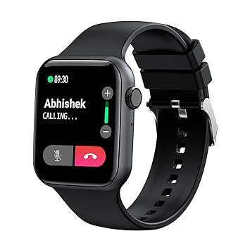 Fire-Boltt Ring Bluetooth Calling Smartwatch with SpO2 & 1.7? Metal Body with Blood Oxygen Monitoring, Continuous Heart Rate, Full Touch & Multiple Watch Faces (Black), M (BSW005)