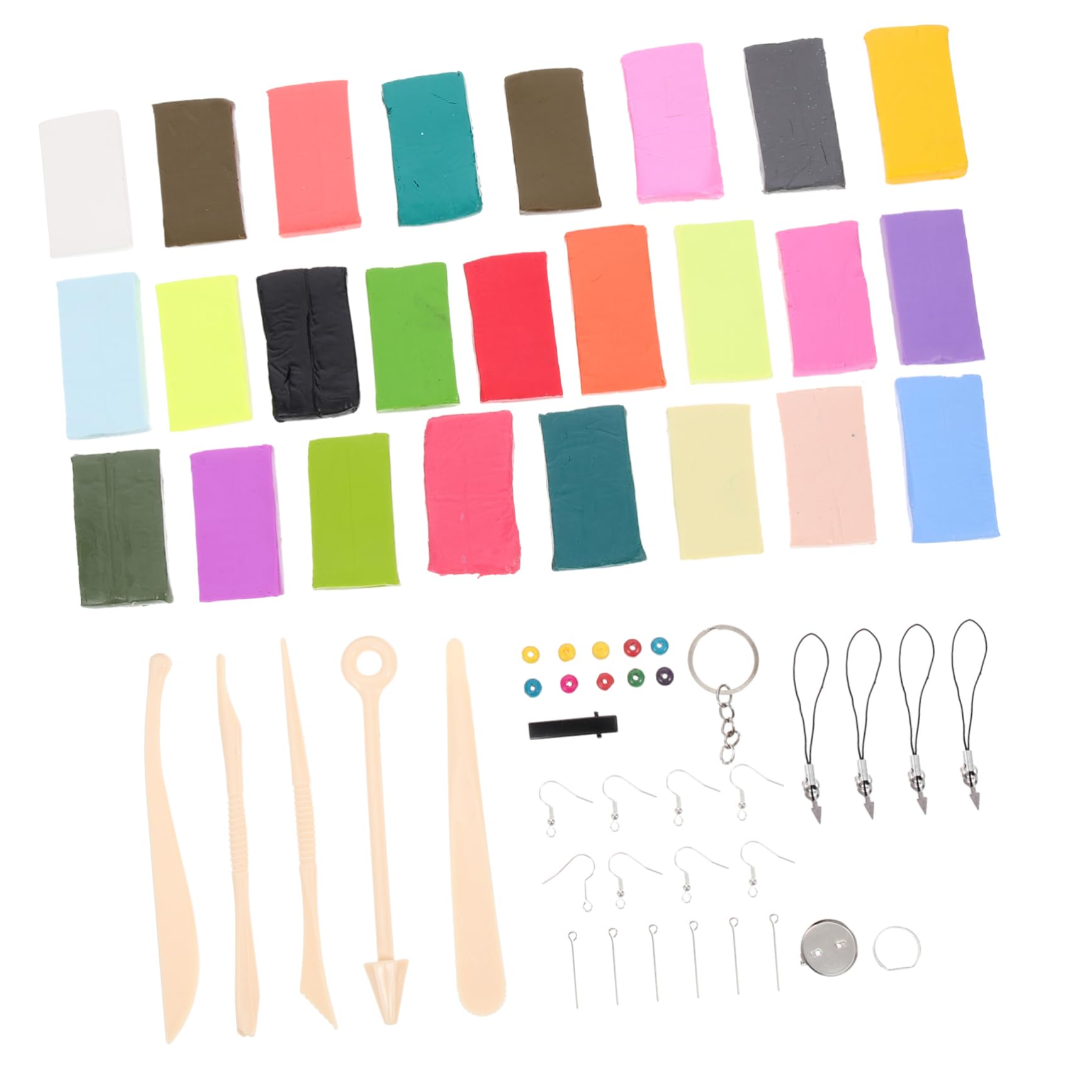 VILLCASE Kit de Manualidades Arcilla de Modelado Herramienta de Esculpir para Arcilla Polimérica Colorida para Hacer Llaveros y Pendientes Adultos