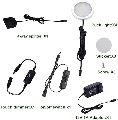 Miniatura 2 de Aiboo kit de iluminación LED para debajo de un gabinete con regulador de intensidad para clóset de cocina.