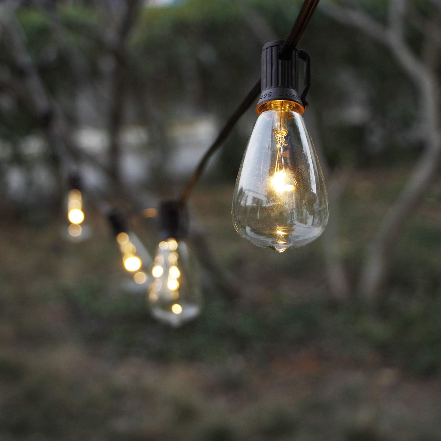 ZHONGXIN Solar String Lights Outdoor, Patio Lights String Waterproof with 10 Classic ST38 LED Edison Bulbs, Perfect for Garden, Backyard, Pergola, Party, Cafe, Bistro, Wedding, Camping Décoration