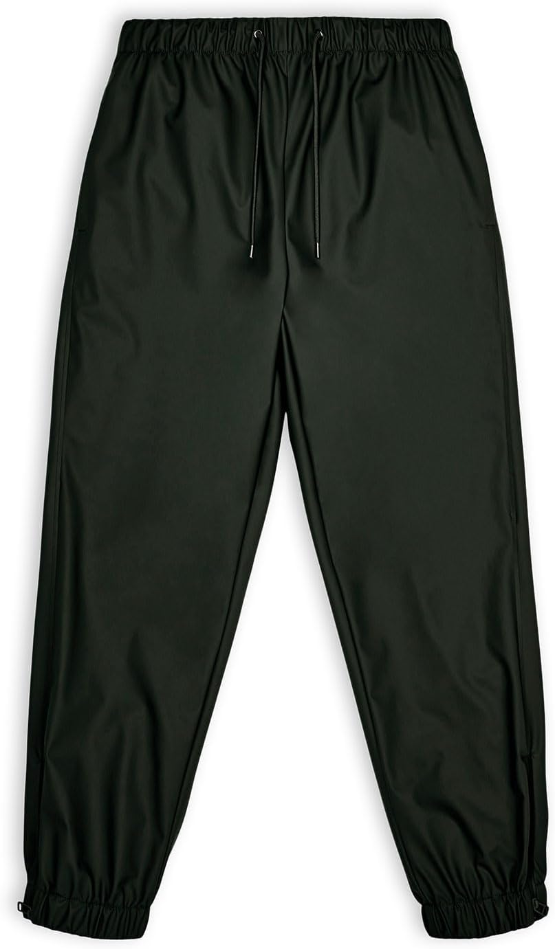 RAINS Pants, Navy Lightweight Waterproof Overpants for Men and Women with Elastic Waistband, Breathable Fit, Windproof