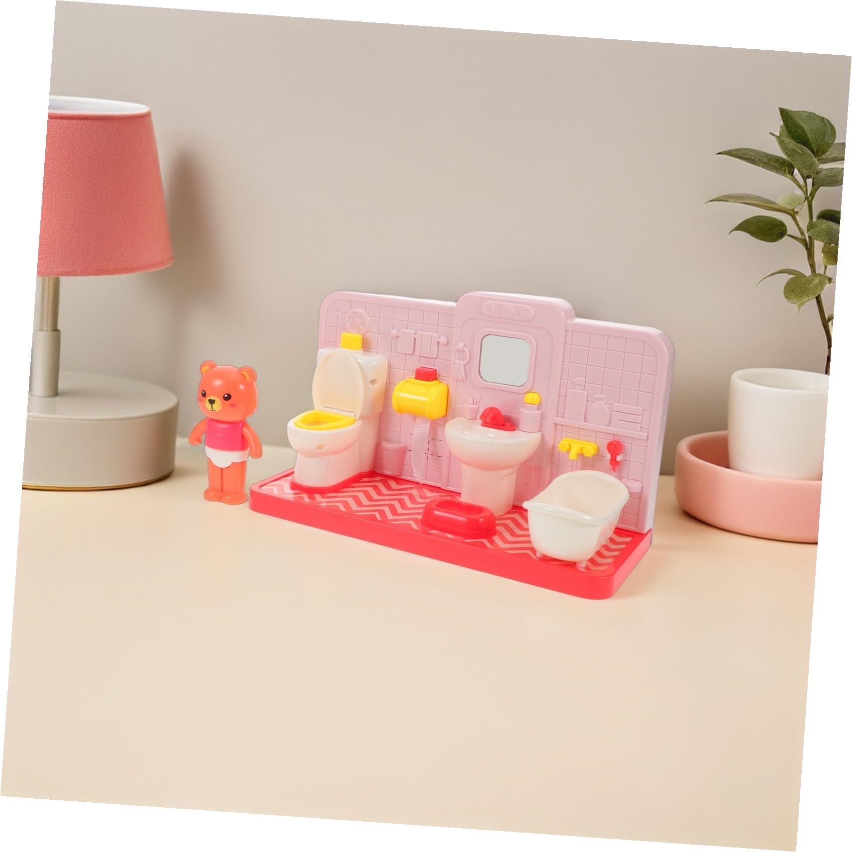 Juguetes para el baño Lindo Juguete de baño de Oso Finger Rellamiento de Juego Juego de Inodoro Educativo