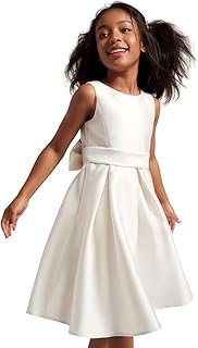 Flower Girl Dress Elegant Sleeveless Kids' Satin Dress with Bow Perfect for Special Occasions - Buy now