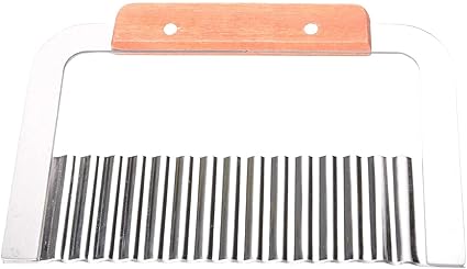 we3 Crinkle Cutters, Potato Cutter, Soap Cutting Tool French Fry Slicer Stainless Steel Blade Wooden Handle Serrator Chopping Knife