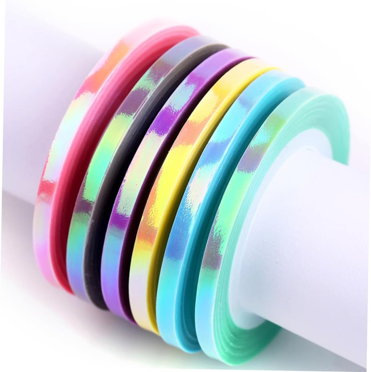 Outanaya 18rolls Nail Art Tape DIY Manicure Kit Gold and Silver Thread Shining Nail Line Sticker Mixed