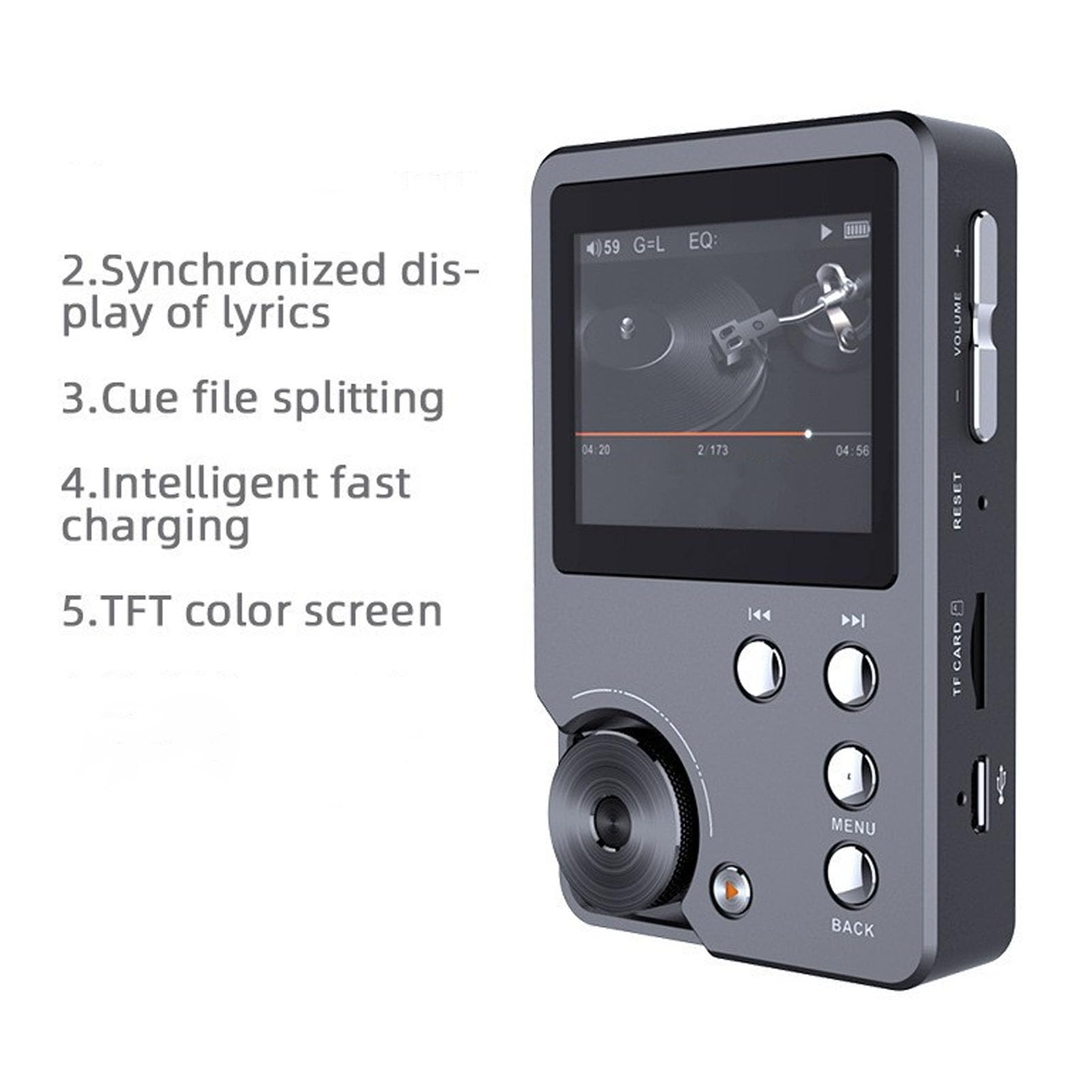 Aramox Reproductor de Música HiFi sin Pérdidas de 64 GB con Soporte DSD256, Reproductor de MP3 Profesional para el Hogar y los Deportes del Automóvil, Audio de Alta Resolución, Ba