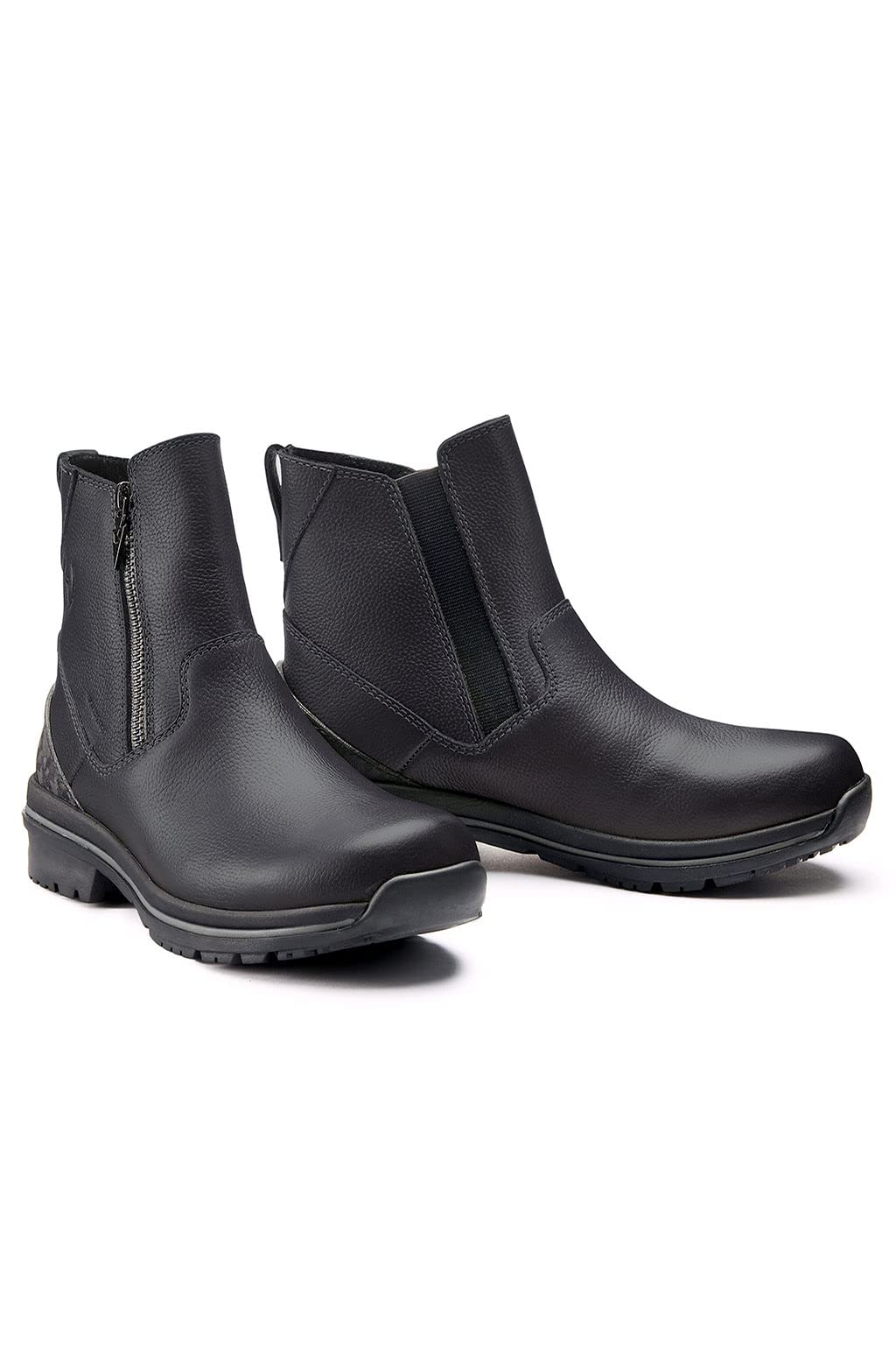 Kerrits Woodstock Waterproof Barn Boot – Durable Leather Women's Barn Work Boots, Wide Footbed, Front Zip, 1" Heel