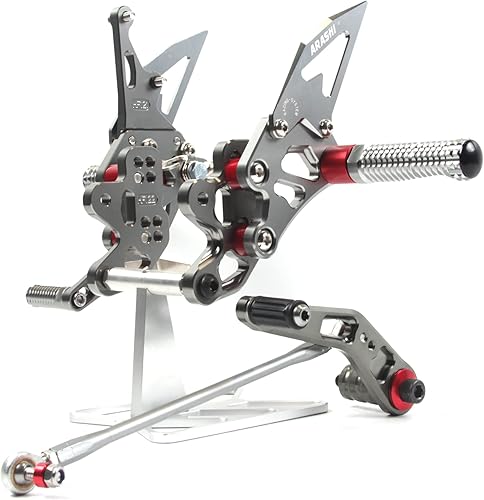 Vista 12 de Arashi (Versión 2.0) Repuestos traseros para Suzuki GSXR 600 750 2011-2021 Accesorios de motocicleta Reposapiés ajustables Conjuntos traseros Negro