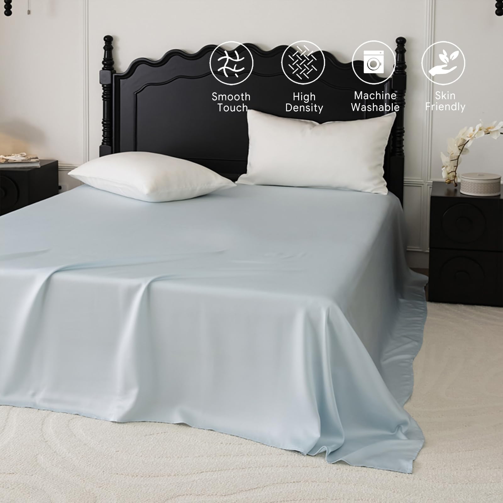 Drap Plat 200x230cm Bleu Drap Plat 2 Personnes