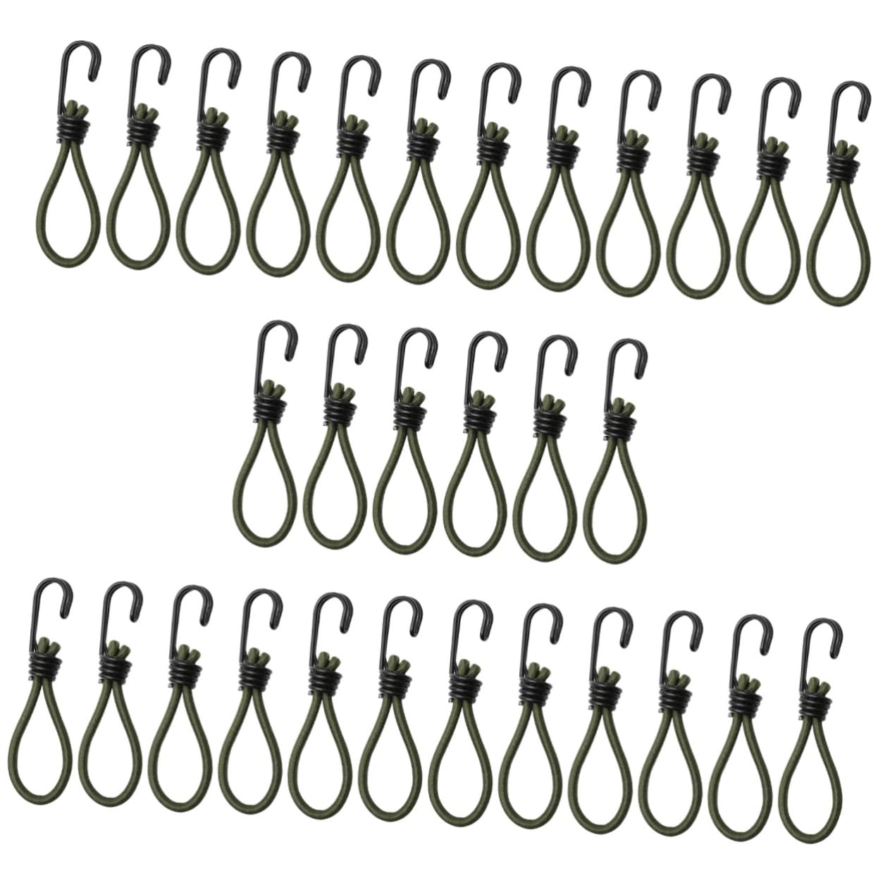 Abaodam Zeltzubehör Zeltheringe Zelt J Befestigung Camping Zeltplane Zelthaken Bungee Seile Mit Haken Kit Elastische Zeltklammern Zelte Schlafseil Outdoor Camper Gummi Oliv