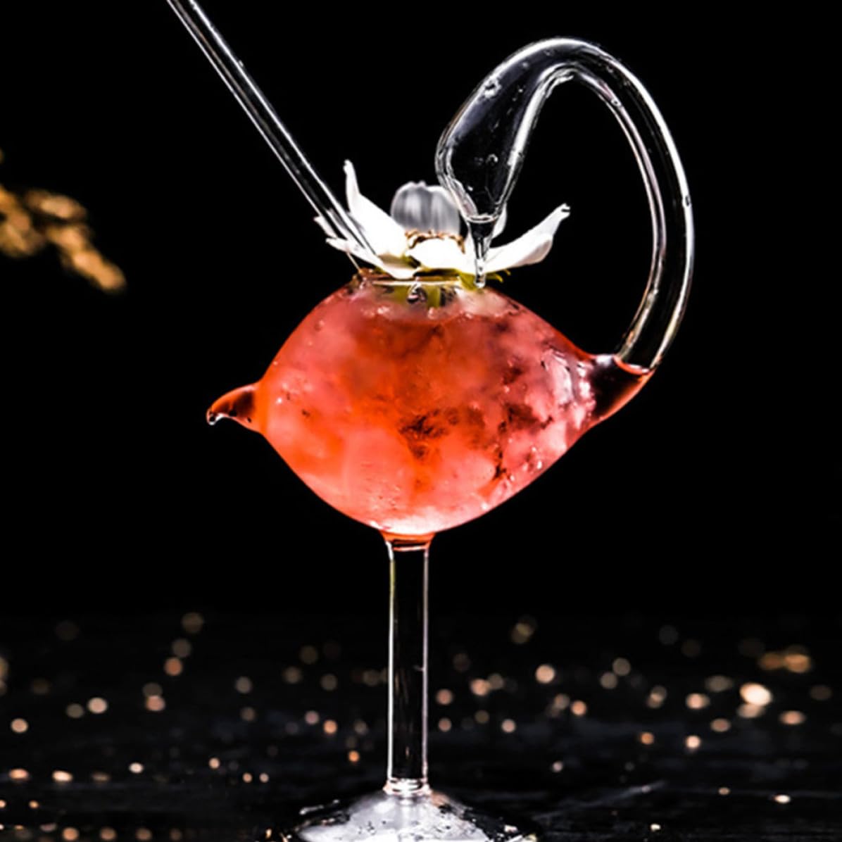 Artibetter Vasos de Cóctel Forma de Cisne de Vidrio 178ml, Paquete de 2 Piezas, Diseño Cómodo y Delicado para Uso Diario y Bar