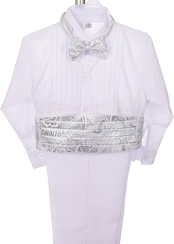 Miniatura 3 de Lito Angels Conjunto de 5 piezas de traje formal de jacquard para bebé niño