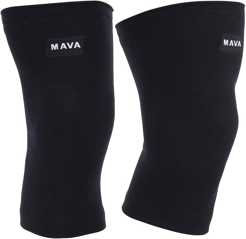 Mava Knee Compression Sleeves Pair - Support for Running, Gym Workout, Weight Lifting