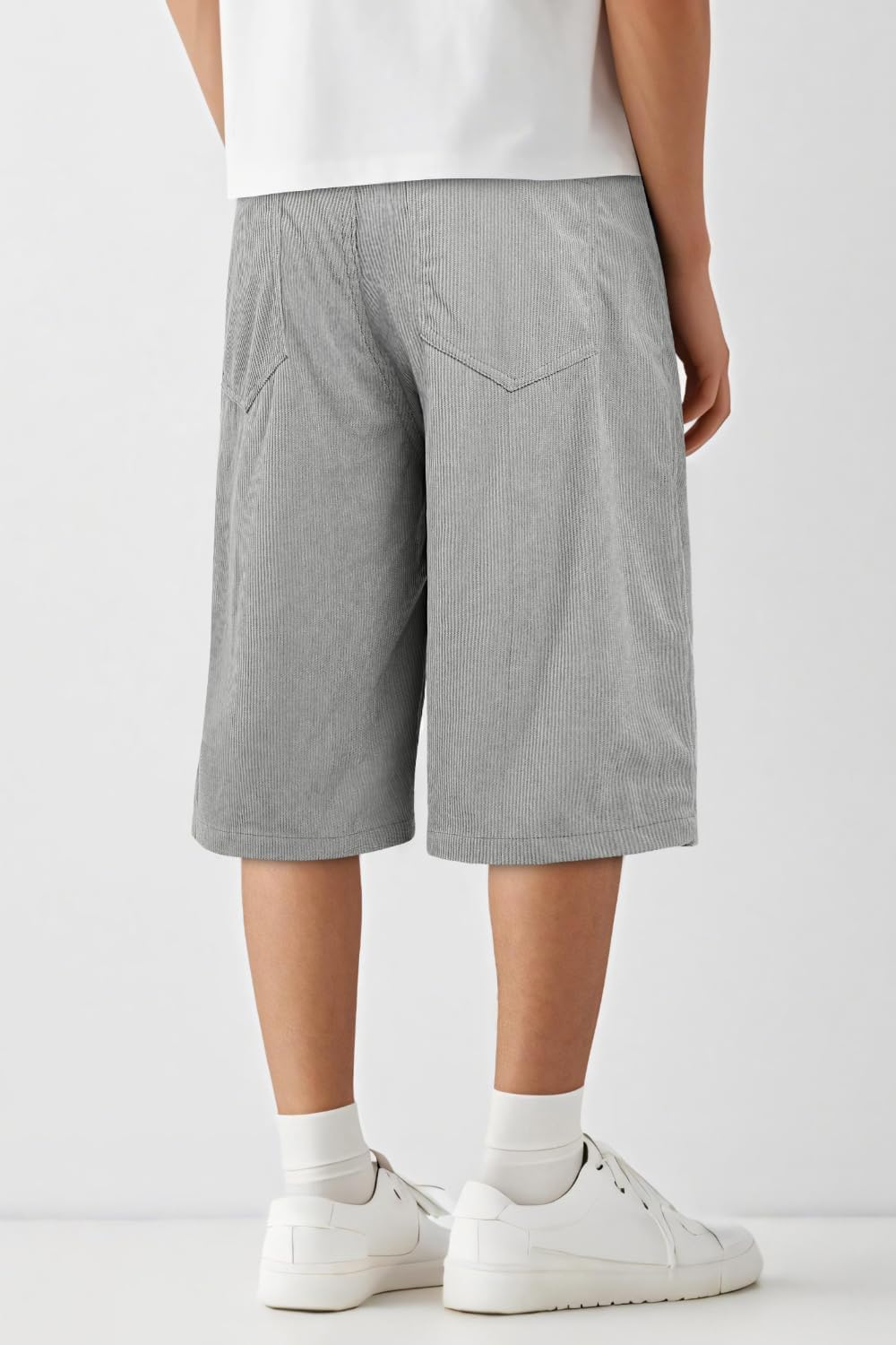 Heyfanee Men's Baggy Corduroy Shorts Loose Fit Lightweight Shorts for Men Below Knee 15 Inch Inseam - Image 5