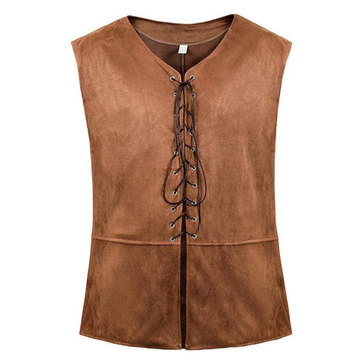 Men's Medieval Vest, Vintage Renaissance V-Neck Lace-up Waistcoat Drawstring Pirate Costume