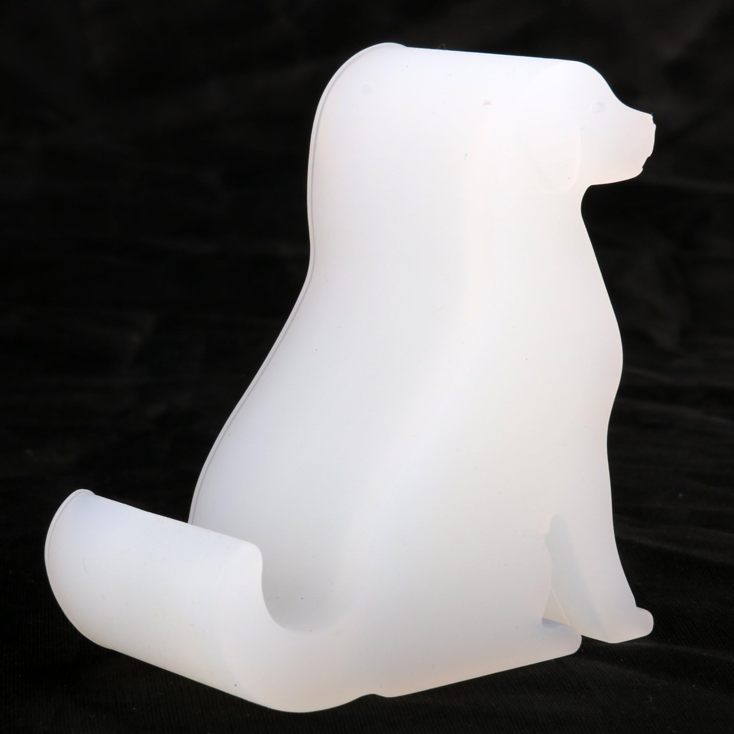 Z PLINRISE Mini Puppy Dog Shape Cute Cell Phone Stand, Material of Silica Gel, Size: 2.4" X 2.6" X 1.1", for Office Desk Phone Holder (Translucent)