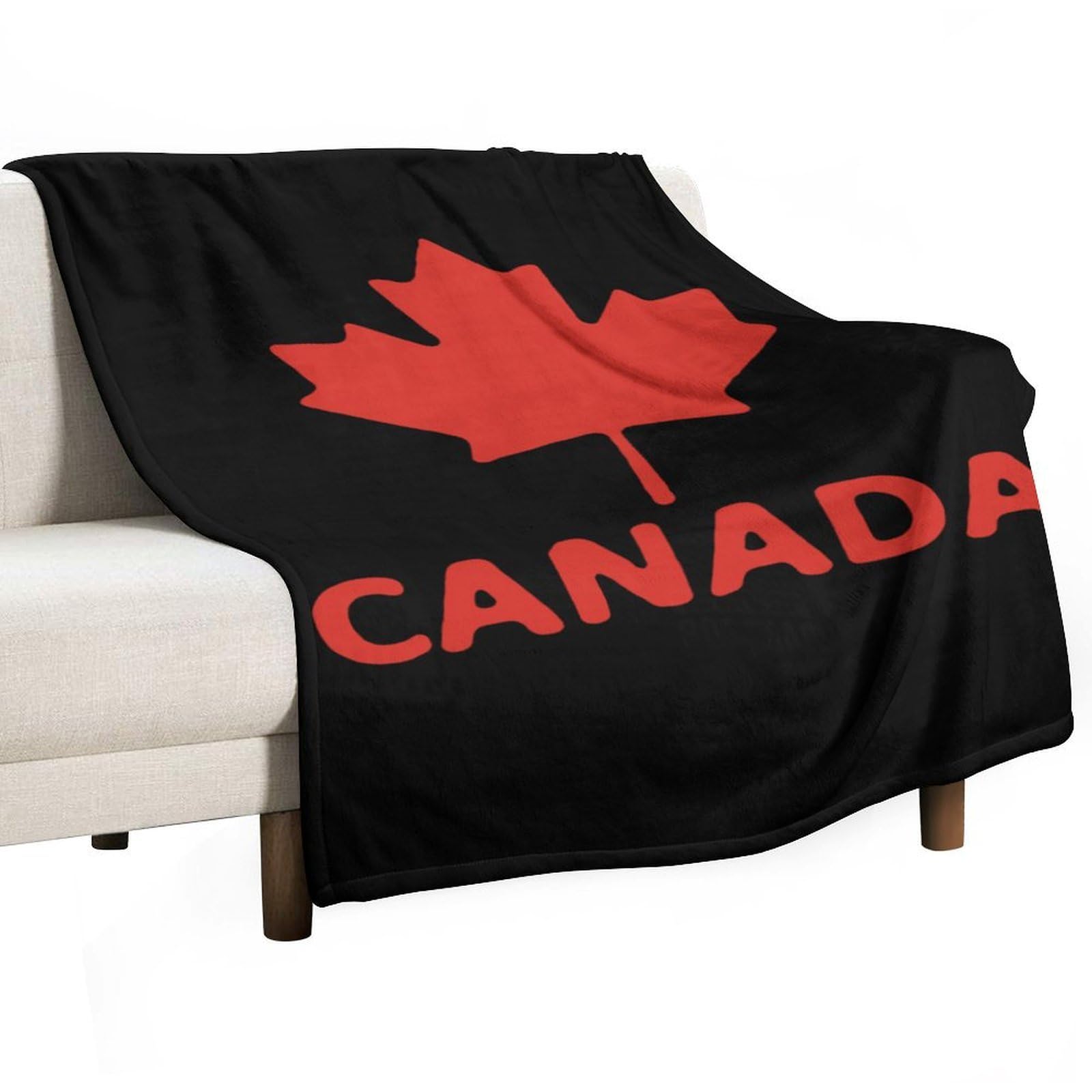 Cgsbngha Style Canada Flag Maple Flannel Fleece Blanket Lightweight Soft Throw Blankets For Sofa Couch Bed Chair
