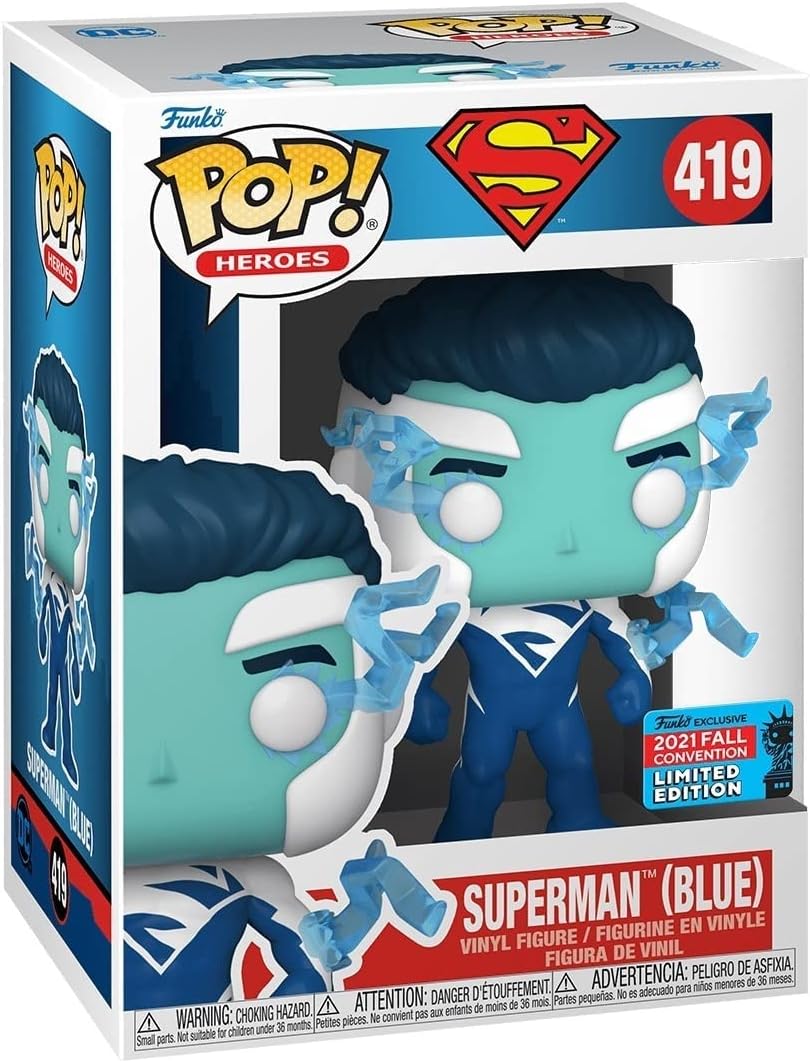Funko POP! Heroes: DC, Superman, (Blue), (NYCC/Fall Con), DC Comics, Collectable Vinyl Figure, Gift Idea - Image 3