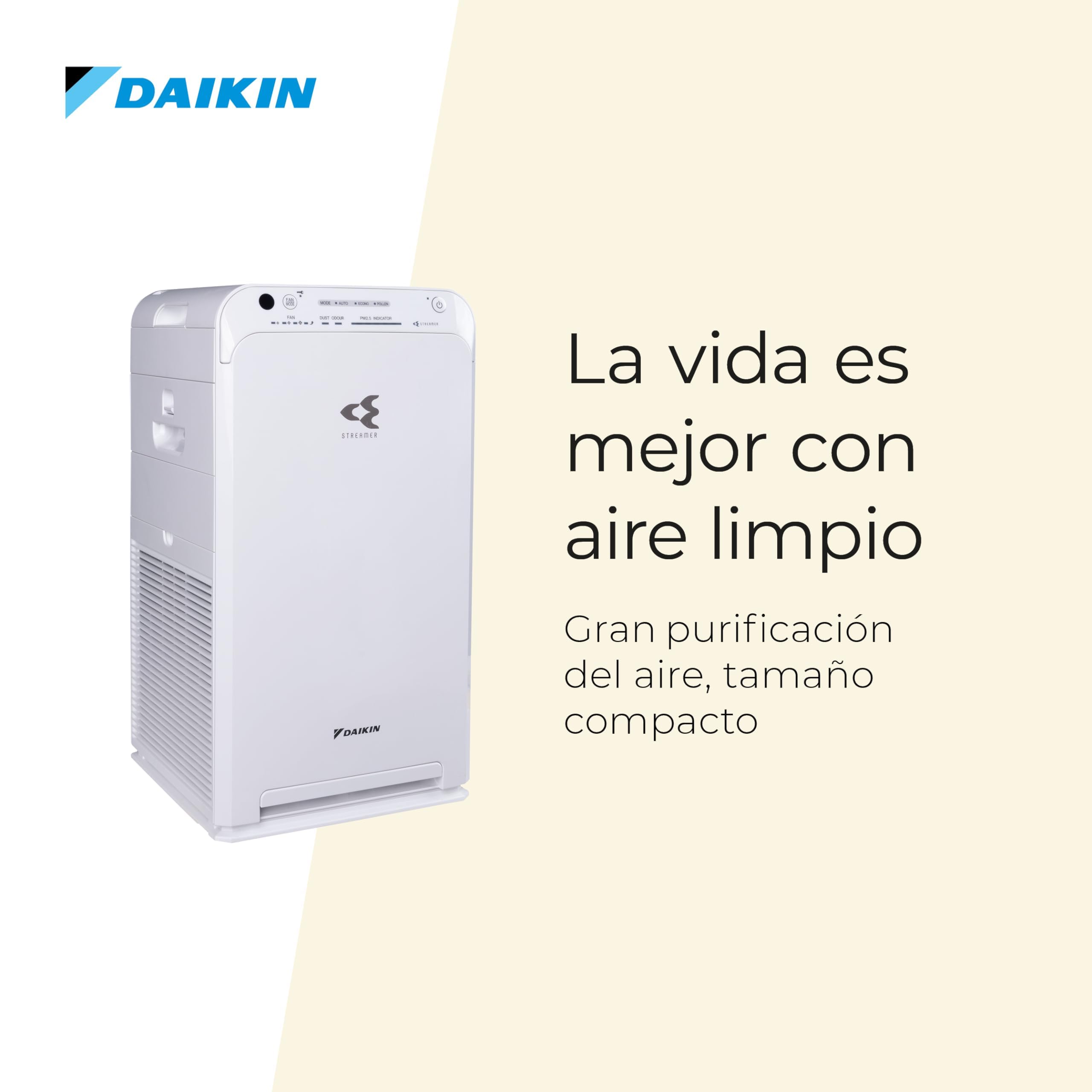 Daikin MC55W Purificador de Aire HEPA H13 Electrostático | Tecnología Flash Streamer Que Reduce el 99.9% de Virus, bacterias, alérgenos | 10 años sin Cambiar filtros | Silencioso | hasta 82m2
