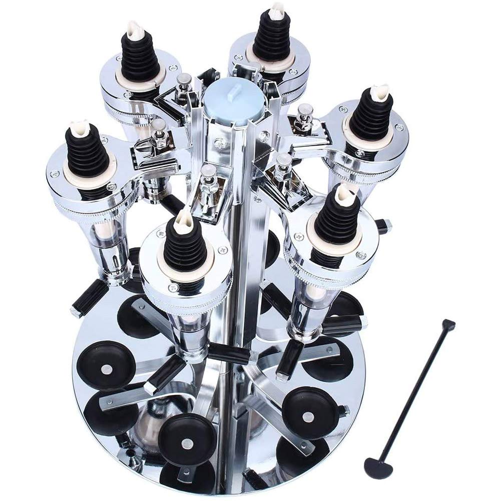 lyrlody Spirituosenspender Wandmontage, Drehbarer Bar Butler, 6 Flaschen, Schwarz