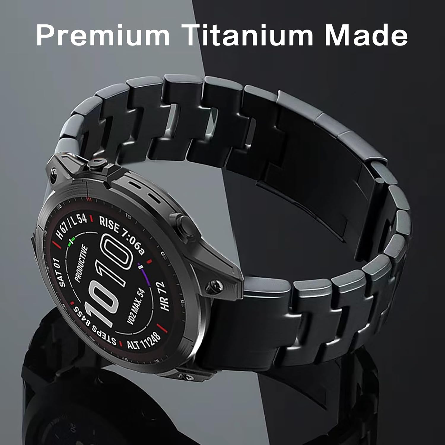 26mm Titanium Metal Quick Release WatchBand Compatible for Fenix 8 51mm/Enduro 3 51mm/Fenix 6X Pro/7X Pro/5X Plus,22mm Band for Fenix 8 47mm/E 47mm/Fenix 6 Pro/7/5 Plus/EPIX 2/Forerunner 965 - Image 2