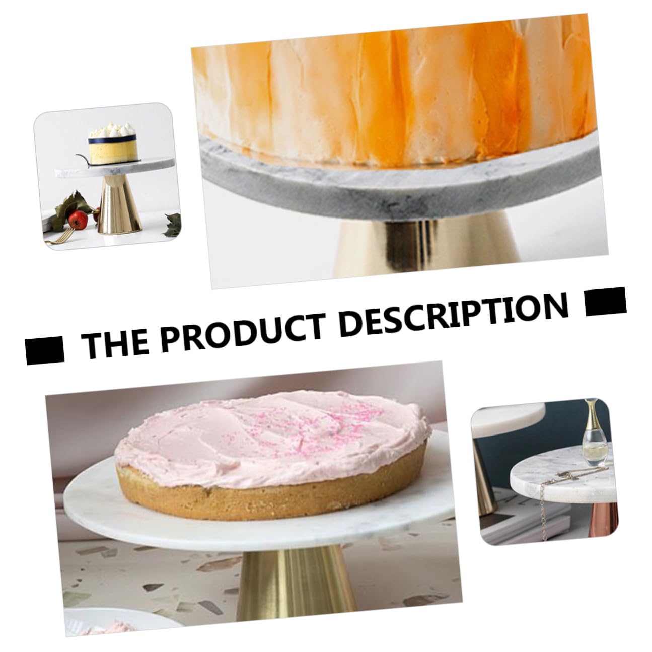 Healifty Marmor Kuchenständer 20cm Kompakter Dessert und Cupcake Präsentationsständer für Party und Geburtstag Langlebiges Servierregal für Kuchen und Muffins