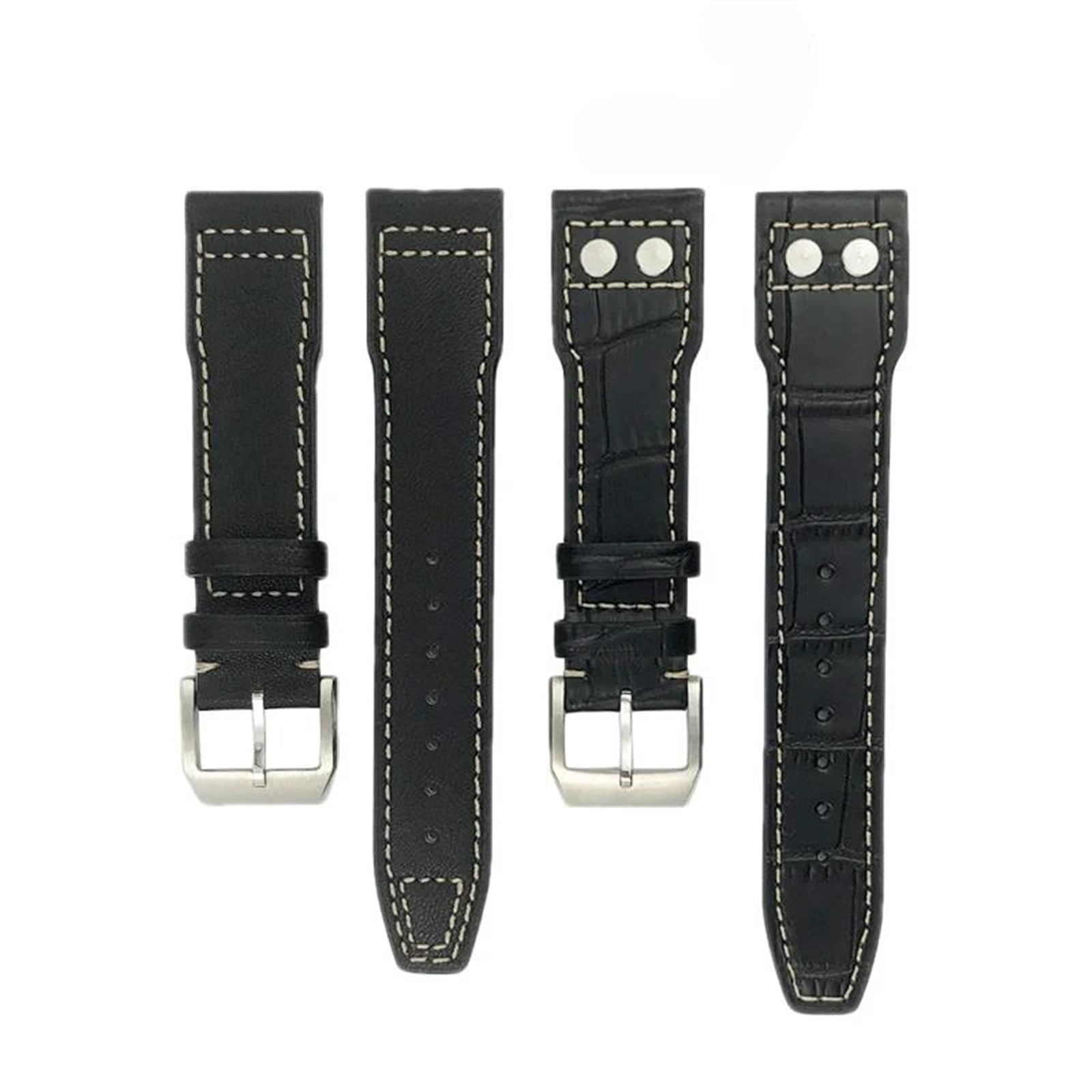 Skórzany pasek 20 mm 21 mm 22 mm do IWC IW3777 IW3270 Mark 18 Duży pasek do zegarka Pilot Miękka brązowa skóra bydlęca bransoletka (czarne złoto, 21 mm)