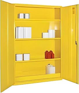 COSHH Cabinet - Fire Proof Flammable Storage Cabinet COSHH Cabinet, Hazardous Substance Yellow COSHH Cabinet - COSHH Cupboard Dangerous Substance Chemical COSHH Cupboard - 1830x1220x457mm