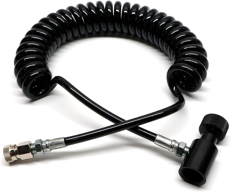 rap4 CO2 HPA Paintball Control remoto en espiral grueso QD ON/OFF