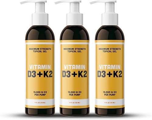 Vitamina d3 k2 Gel tópico de máxima fuerza, más de 15000 UI por bomba, la vitamina del sol, apoyo inmunológico, óseo y articular
