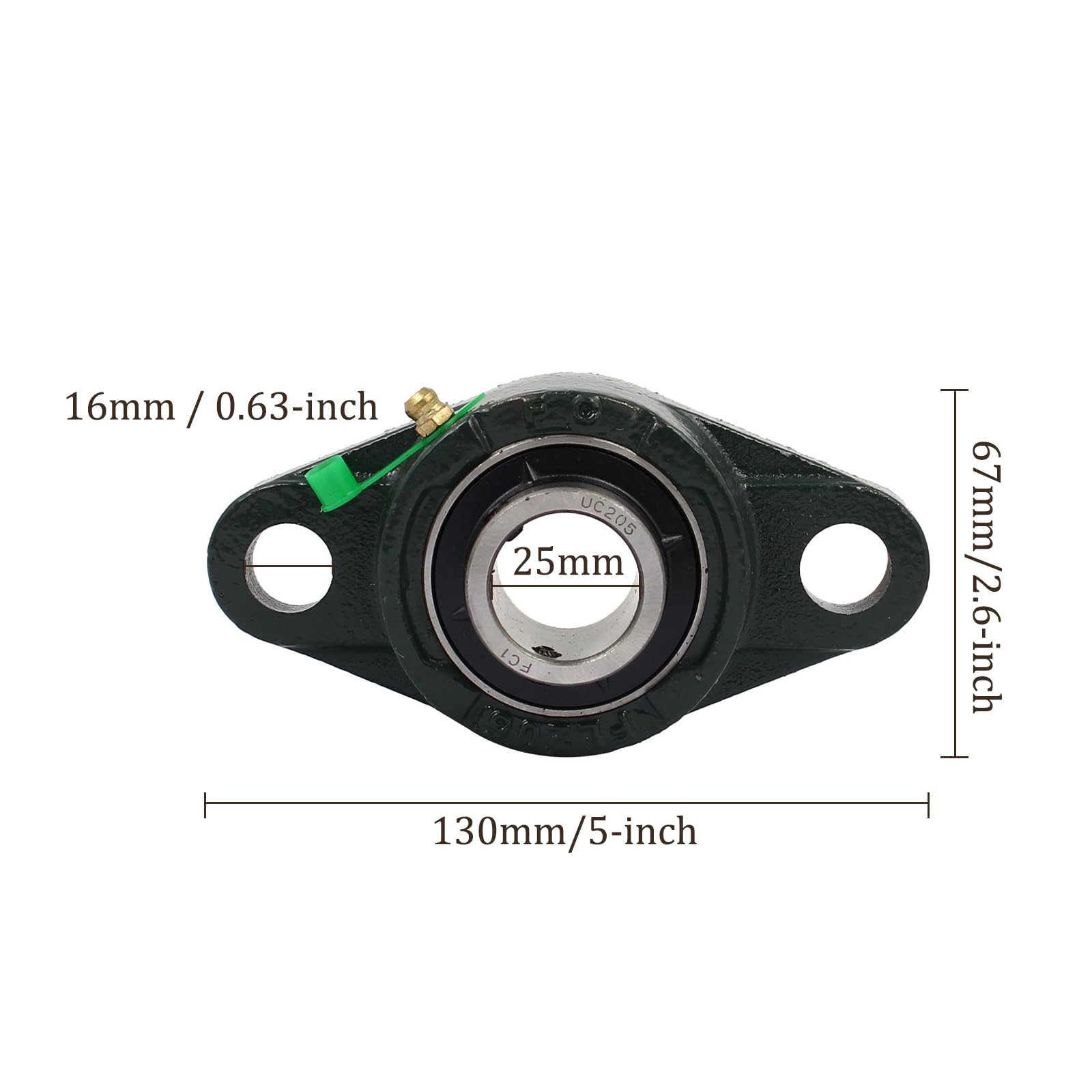 FL205 Kissenblocklager - [25mm I.D.] Selbstausrichtung Solide Gusseisenbasis montierte Kissenblocklager