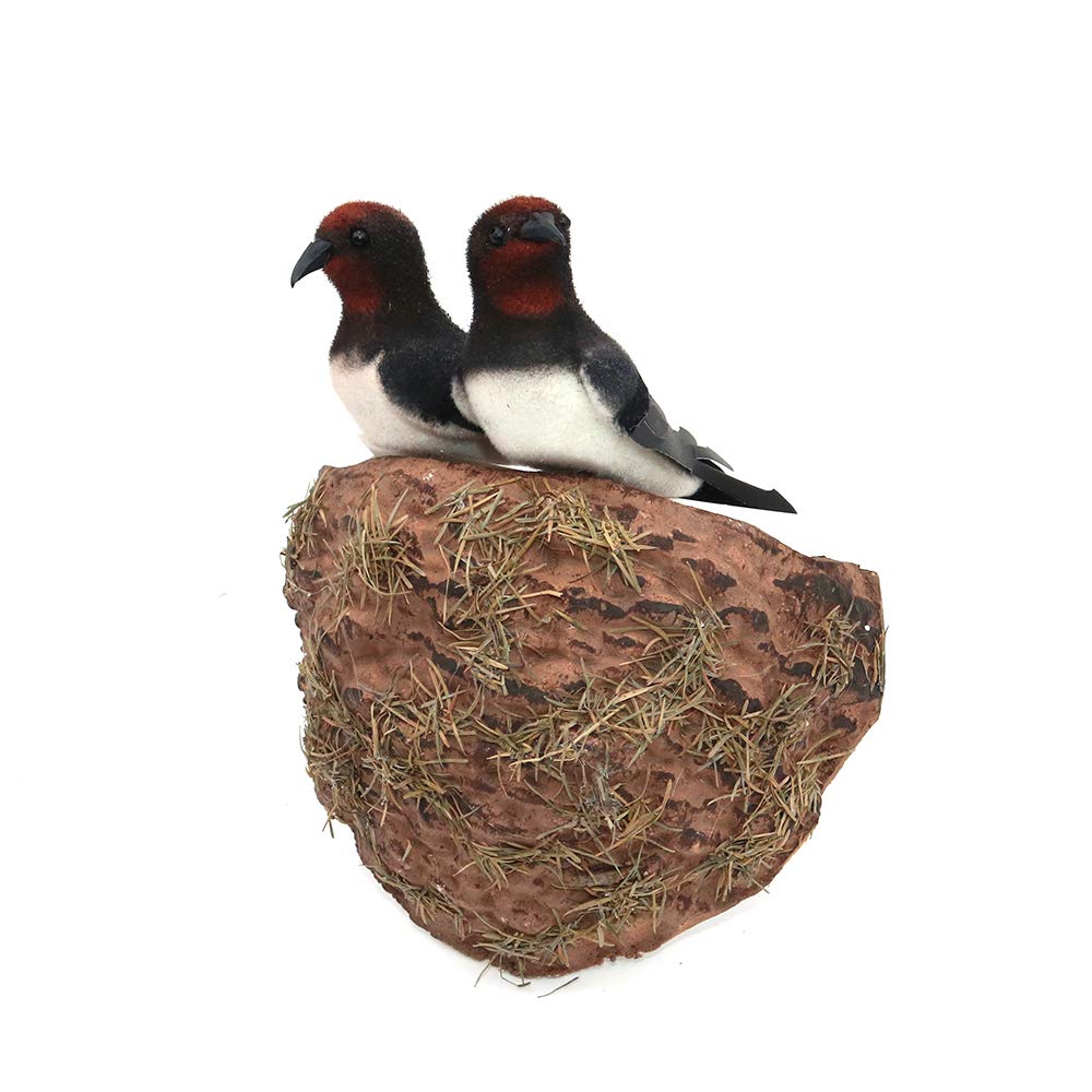Namvo Artificial Simulation Foam Bird Feather Black Package of 2 Brightly Black Artificial Foam Swallows with Nest for Embellishing