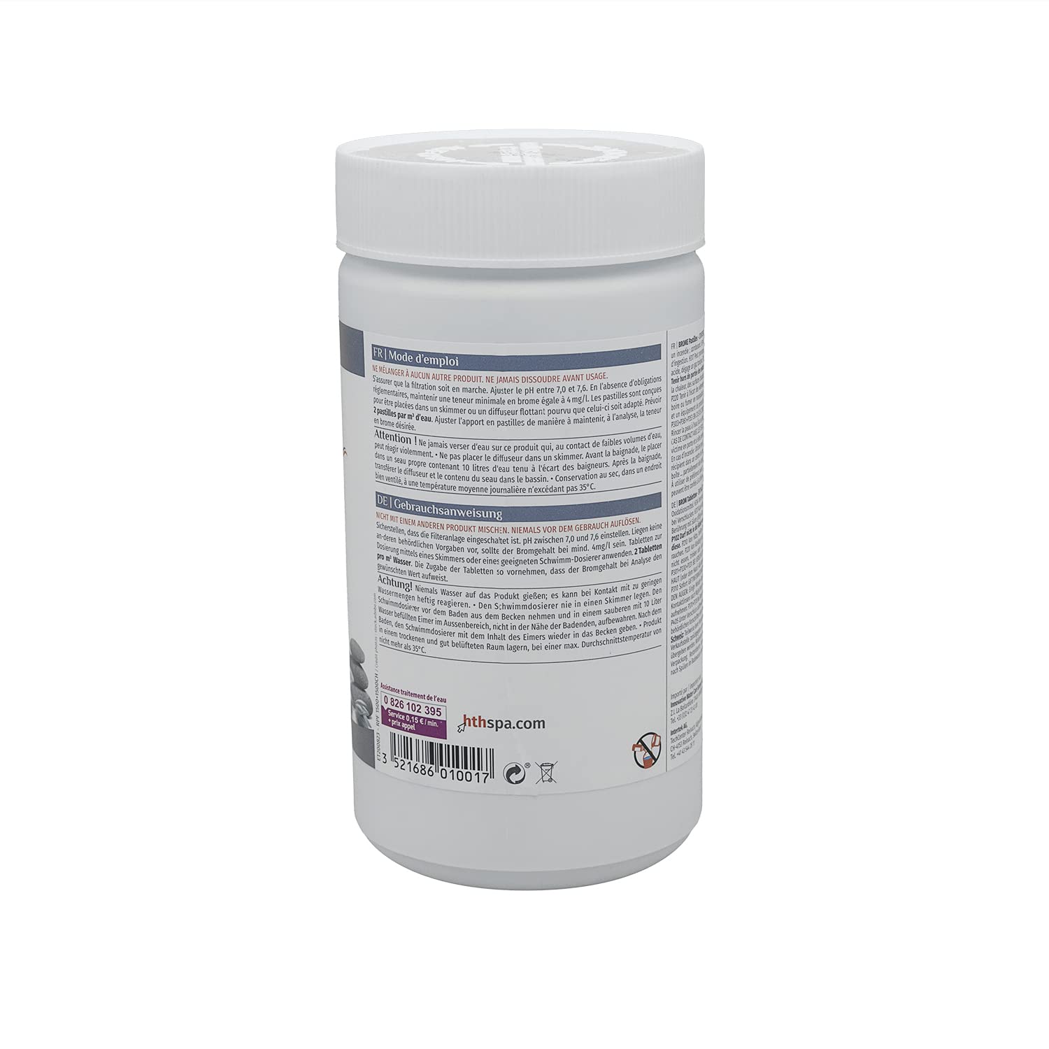 HTH Spa Brome Pastilles 20g - 1kg | Brome Lent - Désinfection Régulière - Dissolution Lente + 10 Tests HPS OFFERTS 6 en 1
