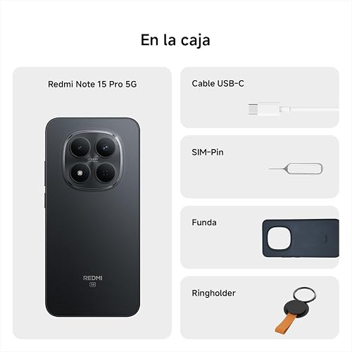 XIAOMI Redmi Note 15 Pro 5G NFC,12+ 512 GB, Nero, IP68, Display AMOLED, Android 15, Fotocamera da 200 MP, 120 Hz, Batteria 6580 mAh, Ricarica Rapida 45 W, Con Caricatore - 3