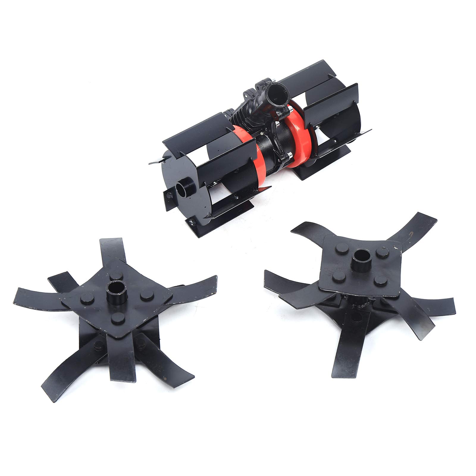 Backpack Brush Cutter, 2-Stroke 1.7HP 43CC Gasoline Knapsack Micro Tiller Single Cylinder Air-Cooled Knapsack Mower with Weed Wheel& 2T Blade Portable Grass Trimmer for Parks, Lawns, Farmlands