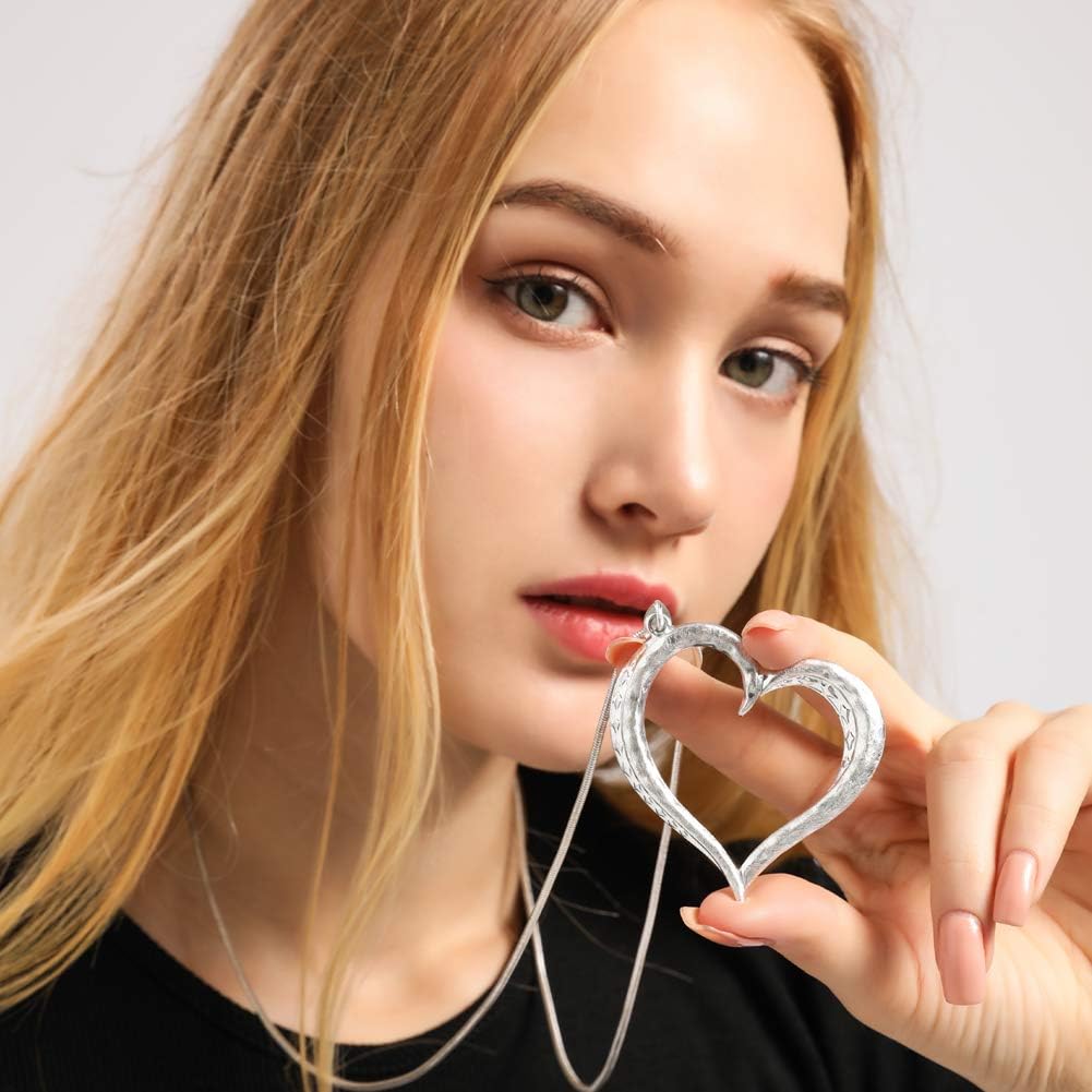 Necklaces for Women Heart Pendant Sweater Layered Y Statement Bohemian Silver Gold Chain Costume Necklace with Gifts Box Jewelry - Image 3