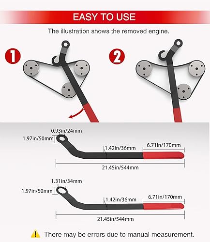 Miniatura 4 de Juego de 2 llaves tensoras de correa serpentina 1016 para todos los Mini Cooper 2007+ con motores N12, N14, N16, N18