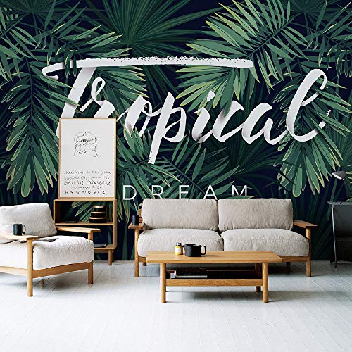 Umweltfreundliche wallpaper_Nordic ins Bananenblättern leben Hintergrund Wandmalerei Wohnzimmer nahtlose Umwelt hp Druck 3d Wandbild Tapete Wohnzimmer