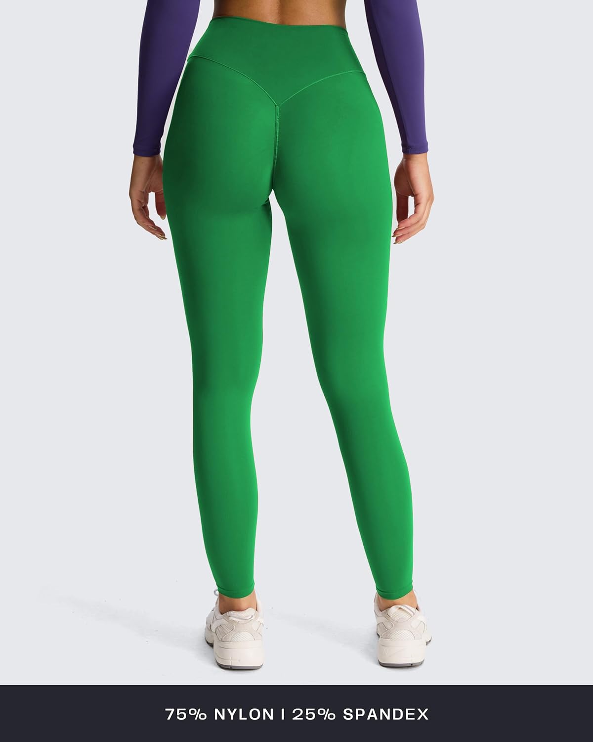 Aoxjox High Waisted Yoga Pants for Women Hidden Scrunch Cross-Waist Buttery Soft Crossover Workout Venus Leggings 26" - Image 3