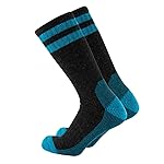 Cerebro Merino Wool Socks for Men, Cushioned Mid-calf Socks Moisture Wicking Men\'s Hiking Socks for Home, Trekking, Outdoors (1Pairs Aqua)