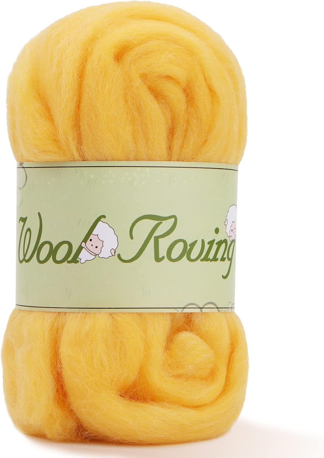 Wool Roving Yarn, 1.76oz Colored Natural Wool Roving, Wool