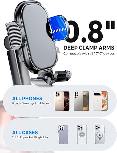 Miniatura 7 de eSamcore Portavasos para teléfono, soporte de teléfono sin obstrucciones para el portavasos de tu automóvil (2.5 a 4 pulgadas) con base flexible en